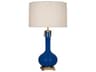 Athena Cobalt Glazed Aged Brass Blue Buffet Lamp