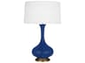 Pike Cobalt Glazed Aged Brass Blue Buffet Lamp