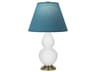 Small Double Gourd Daisy Glazed White Table Lamp