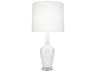Emma Daisy Glazed White Buffet Lamp