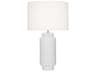 Dolly Daisy Glazed Textured White Buffet Lamp