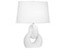 Fusion Daisy Glazed Polished Nickel White Buffet Lamp