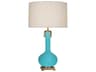 Athena Egg Blue Glazed Aged Brass Buffet Lamp