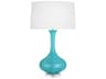 Pike Egg Blue Glazed Lucite Buffet Lamp