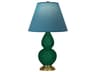 Small Double Gourd Jungle Glazed Green Table Lamp