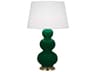 Triple Gourd Jungle Glazed Green Buffet Lamp