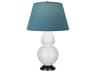 Double Gourd Lily Glazed White Buffet Lamp