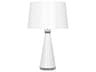 Pearl Lily Lacquered Paint Polished Nickel White Buffet Lamp