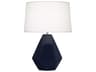 Delta Table Lamp in Midnight Blue Glazed Ceramic