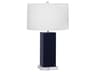 Harvey Table Lamp in Midnight Blue Glazed Ceramic