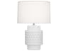 Dolly Matte Daisy Glazed Textured White Table Lamp