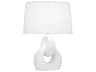 Fusion Matte Daisy Glazed Polished Nickel White Buffet Lamp