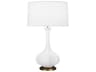 Pike Matte Daisy Glazed White Buffet Lamp
