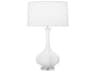 Pike Matte Daisy Glazed Lucite White Buffet Lamp