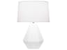 Delta Matte Daisy Glazed White Table Lamp