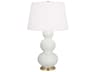 Triple Gourd Matte Lily Glazed White Buffet Lamp