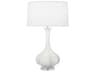 Pike Matte Lily Glazed Lucite White Buffet Lamp