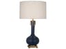 Athena Matte Midnight Blue Glazed Aged Brass Buffet Lamp