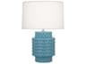 Dolly Matte Steel Blue Glazed Textured Table Lamp