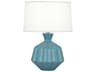 Orion Matte Steel Blue Glazed Table Lamp