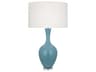 Audrey Matte Steel Blue Glazed Buffet Lamp