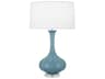 Pike Matte Steel Blue Glazed Lucite Buffet Lamp