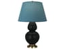 Double Gourd Matte Obsidian Glazed Black Buffet Lamp