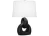 Fusion Matte Obsidian Glazed Polished Nickel Buffet Lamp