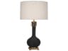 Athena Matte Obsidian Glazed Aged Brass Black Buffet Lamp