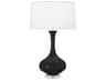 Pike Matte Obsidian Glazed Lucite Black Buffet Lamp