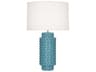 Dolly Steel Blue Glazed Textured Buffet Lamp