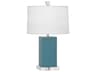 Harvey Steel Blue Glazed Table Lamp
