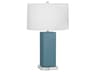 Harvey Steel Blue Glazed Buffet Lamp