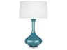 Pike Steel Blue Glazed Lucite Buffet Lamp