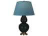 Double Gourd Obsidian Glazed Black Buffet Lamp
