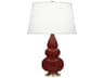 Small Triple Gourd Oxblood Glazed Red Table Lamp
