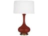 Pike Oxblood Glazed Aged Brass Red Buffet Lamp