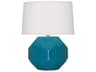 Franklin Peacock Glazed Blue Table Lamp