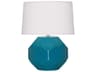 Franklin Peacock Glazed Blue Table Lamp