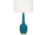 Delilah Peacock Glazed Blue Buffet Lamp