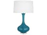 Pike Peacock Glazed Lucite Blue Buffet Lamp