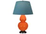 Double Gourd Pumpkin Glazed Orange Buffet Lamp