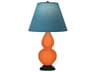 Small Double Gourd Pumpkin Glazed Orange Table Lamp