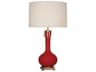 Athena Ruby Red Glazed Aged Brass Buffet Lamp