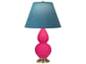 Small Double Gourd Razzle Rose Glazed Pink Table Lamp