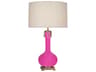 Athena Razzle Rose Glazed Aged Brass Pink Buffet Lamp