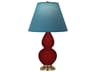 Small Double Gourd Sangria Glazed Red Table Lamp