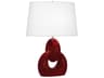 Fusion Sangria Glazed Polished Nickel Red Buffet Lamp