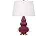 Small Triple Gourd Sugar Plum Glazed Purple Table Lamp