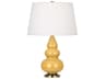 Small Triple Gourd Sunset Yellow Glazed Table Lamp